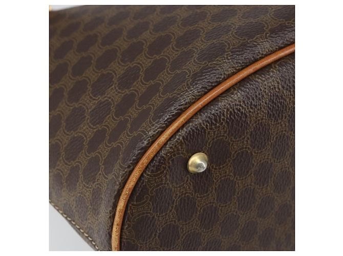 Céline Borsa Tote in Tela Macadam CELINE in Pelle PVC Marrone Oro Auth BA9942 D'oro - vista 11