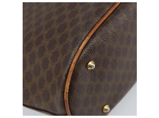Céline Borsa Tote in Tela Macadam CELINE in Pelle PVC Marrone Oro Auth BA9942 D'oro - vista 13