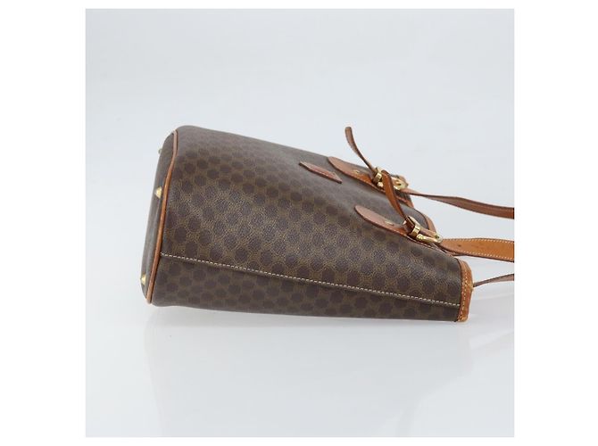 Céline Borsa Tote in Tela Macadam CELINE in Pelle PVC Marrone Oro Auth BA9942 D'oro - vista 4