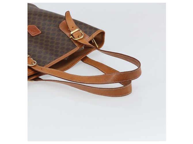Céline Borsa Tote in Tela Macadam CELINE in Pelle PVC Marrone Oro Auth BA9942 D'oro - vista 7