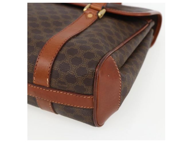Céline Borsa a mano in tela Macadam CELINE in pelle PVC marrone oro Auth 170627 D'oro - vista 10