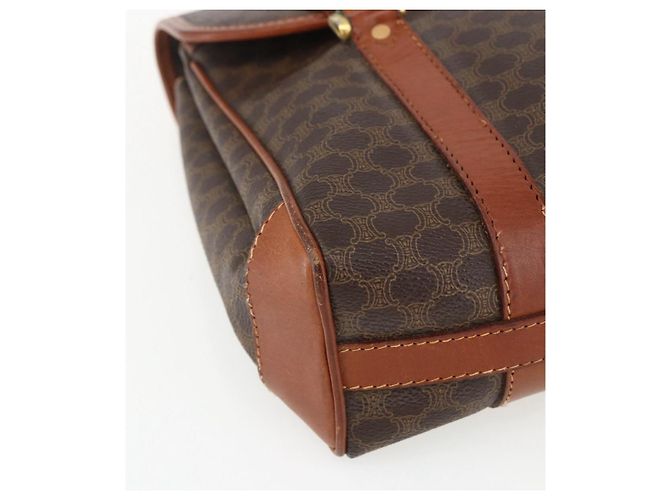 Céline Borsa a mano in tela Macadam CELINE in pelle PVC marrone oro Auth 170627 D'oro - vista 11