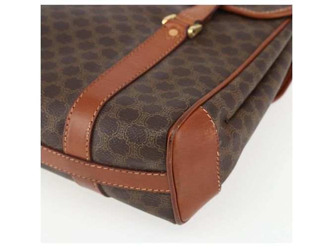 Céline Borsa a mano in tela Macadam CELINE in pelle PVC marrone oro Auth 170627 D'oro - vista 12