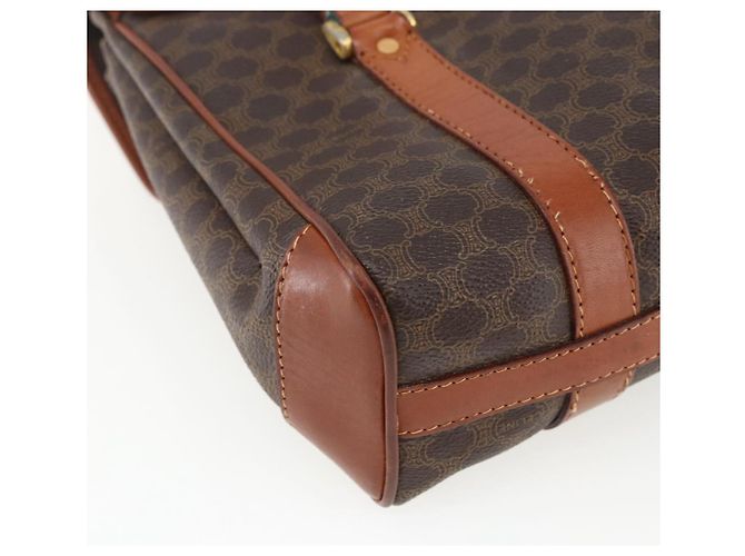 Céline Borsa a mano in tela Macadam CELINE in pelle PVC marrone oro Auth 170627 D'oro - vista 13