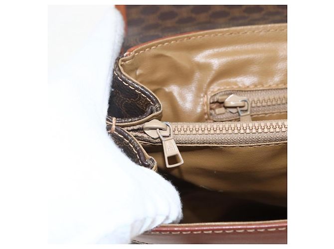 Céline Borsa a mano in tela Macadam CELINE in pelle PVC marrone oro Auth 170627 D'oro - vista 15