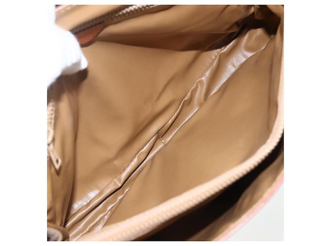 Céline Borsa a mano in tela Macadam CELINE in pelle PVC marrone oro Auth 170627 D'oro - vista 16