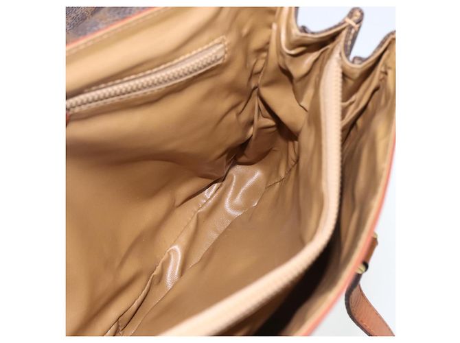 Céline Borsa a mano in tela Macadam CELINE in pelle PVC marrone oro Auth 170627 D'oro - vista 17