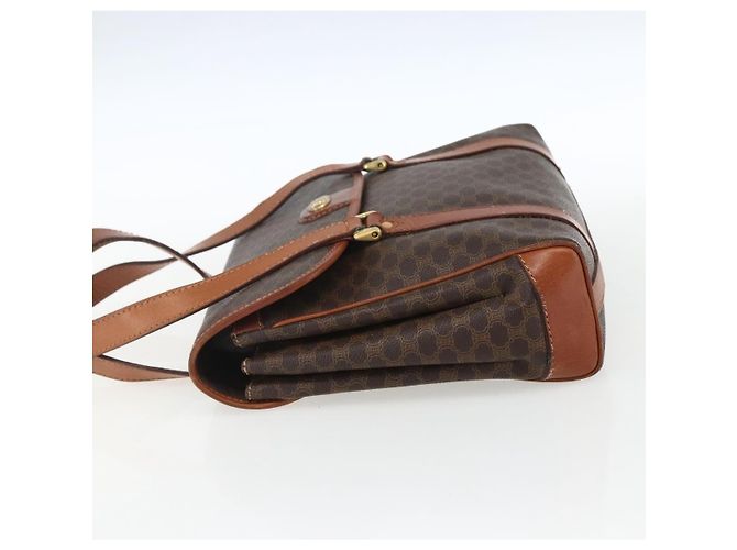 Céline Borsa a mano in tela Macadam CELINE in pelle PVC marrone oro Auth 170627 D'oro - vista 4