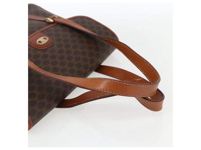 Céline Borsa a mano in tela Macadam CELINE in pelle PVC marrone oro Auth 170627 D'oro - vista 7