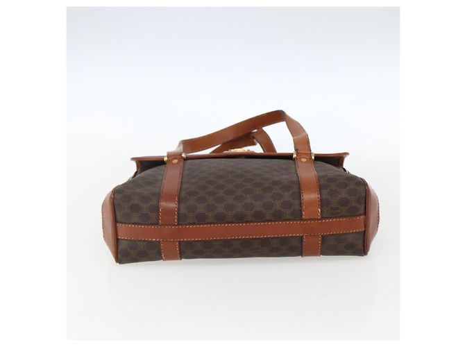 Céline Borsa a mano in tela Macadam CELINE in pelle PVC marrone oro Auth 170627 D'oro - vista 9