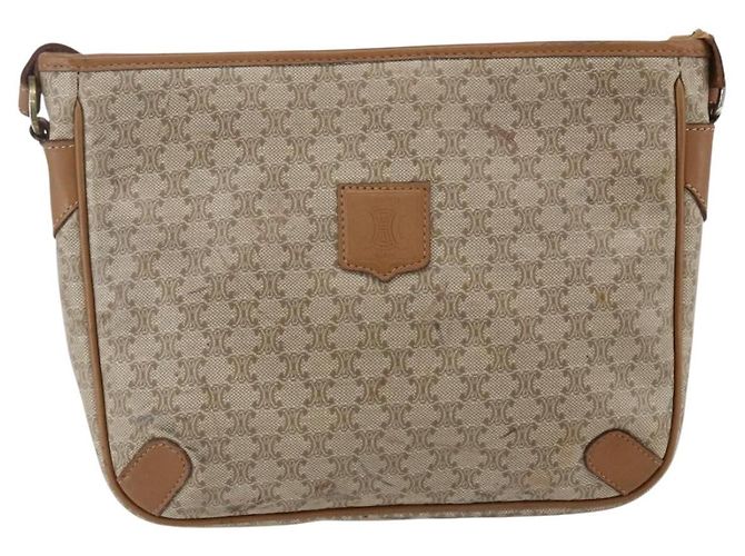 Céline Borsa a Spalla in Tela Macadam CELINE PVC Beige Auth 170260 - vista 2