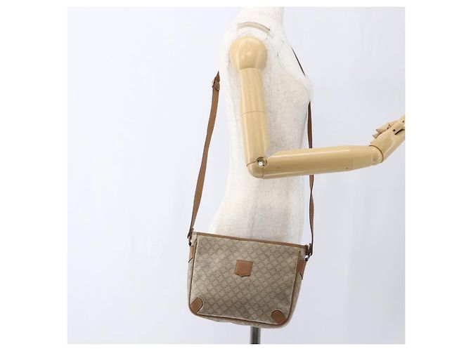 Céline Borsa a Spalla in Tela Macadam CELINE PVC Beige Auth 170260 - vista 21