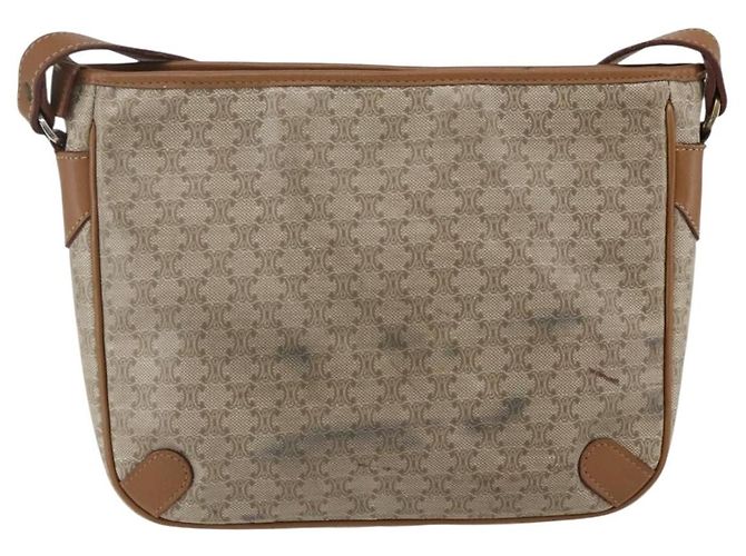 Céline Borsa a Spalla in Tela Macadam CELINE PVC Beige Auth 170260 - vista 3