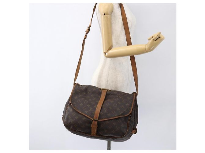 LOUIS VUITTON Borsa a Spalla Monogram Saumur 35 M42254 LV Auth ka2121 Monogramma - vista 24