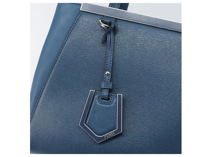 FENDI Sac à main To joule en cuir 2 en 1 Bleu Or Auth 165976 Doré - vue 16