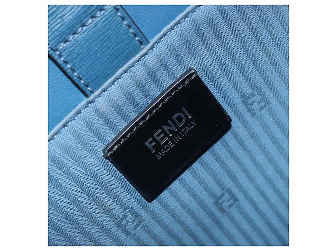 FENDI Sac à main To joule en cuir 2 en 1 Bleu Or Auth 165976 Doré - vue 18