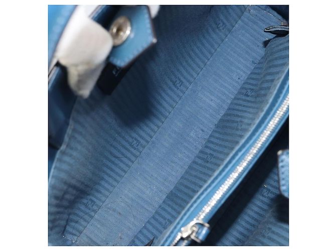 FENDI Sac à main To joule en cuir 2 en 1 Bleu Or Auth 165976 Doré - vue 19