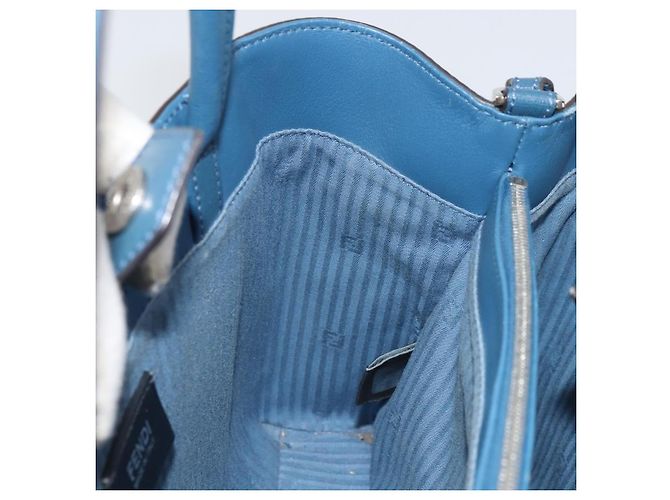 FENDI Sac à main To joule en cuir 2 en 1 Bleu Or Auth 165976 Doré - vue 20