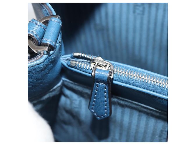 FENDI Sac à main To joule en cuir 2 en 1 Bleu Or Auth 165976 Doré - vue 22