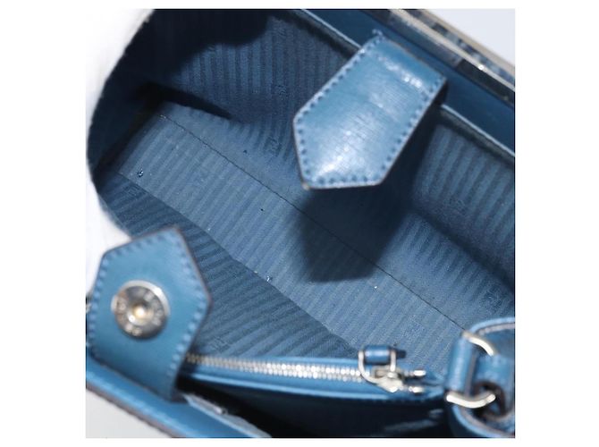 FENDI Sac à main To joule en cuir 2 en 1 Bleu Or Auth 165976 Doré - vue 24