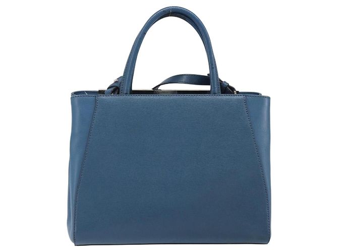 FENDI Sac à main To joule en cuir 2 en 1 Bleu Or Auth 165976 Doré - vue 3
