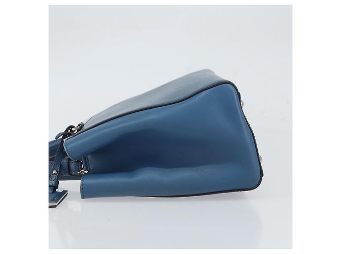 FENDI Sac à main To joule en cuir 2 en 1 Bleu Or Auth 165976 Doré - vue 5