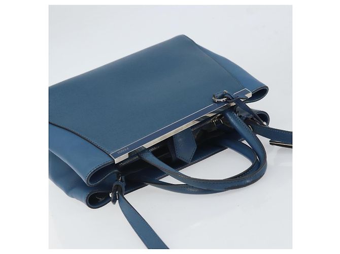 FENDI Sac à main To joule en cuir 2 en 1 Bleu Or Auth 165976 Doré - vue 6