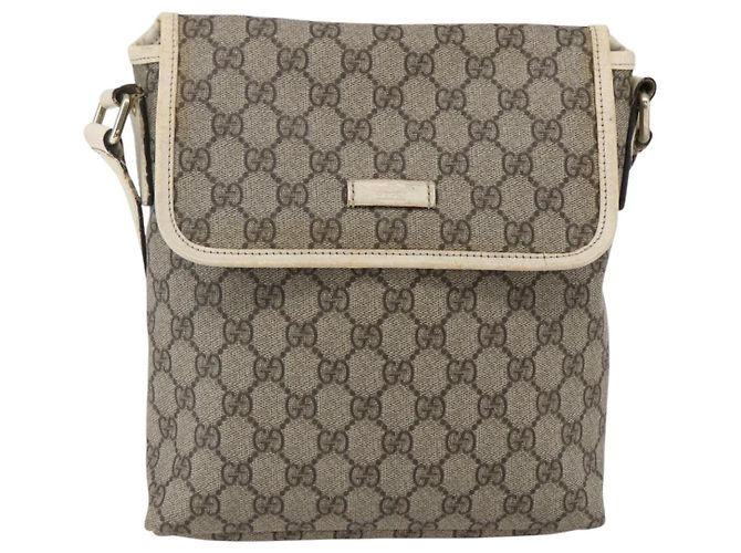 Gucci Borsa a Spalla GG Supreme PVC Beige Oro 223666 Auth 170280 D'oro - vista 2