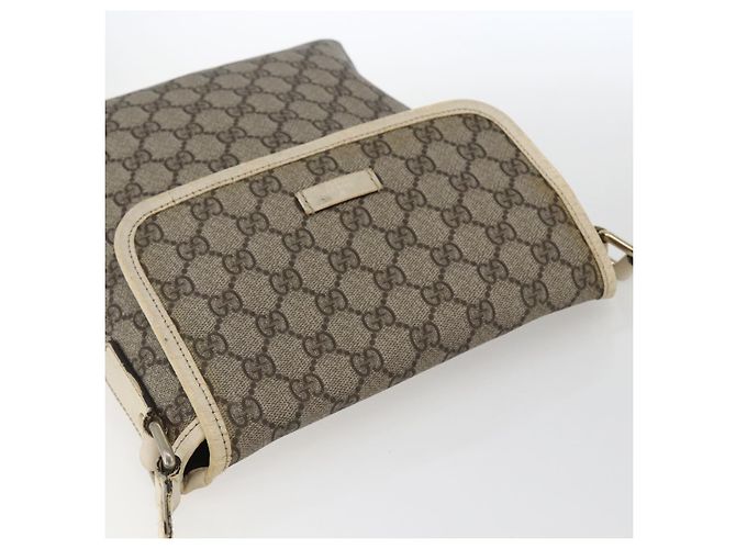 Gucci Borsa a Spalla GG Supreme PVC Beige Oro 223666 Auth 170280 D'oro - vista 6