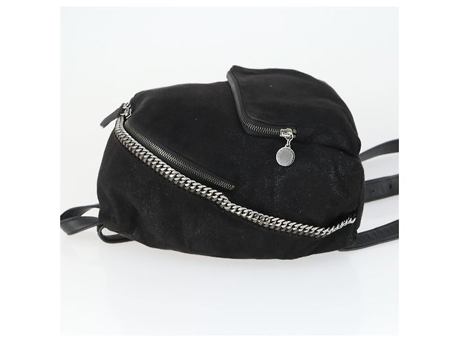Autre Marque Zaino Stella McCartney in suede nero e argento Auth BA9895 - vista 5