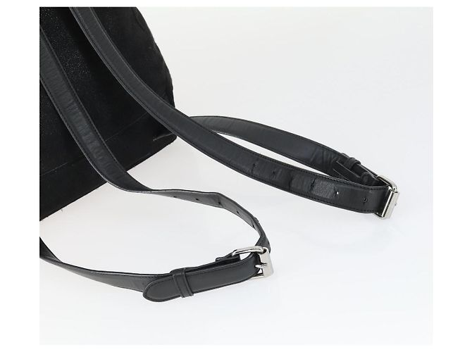 Autre Marque Zaino Stella McCartney in suede nero e argento Auth BA9895 - vista 9