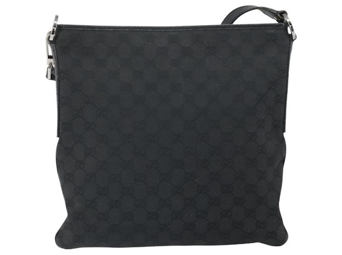 Borsa a Spalla GG Canvas Gucci Nera Argento 113013 Auth 170306 Nero - vista 2