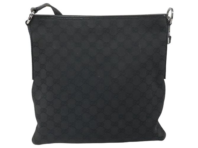 Borsa a Spalla GG Canvas Gucci Nera Argento 113013 Auth 170306 Nero - vista 3