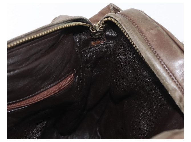 CHANEL Matelassé COCO Marca Borsa a Spalla Pelle Marrone Oro CC Auth hk3336 D'oro - vista 17