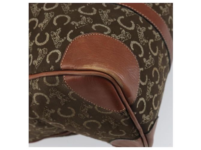 Céline Borsa a mano in tela Macadam C di CELINE con motivo carrozza, marrone e oro, autentica gh1632 - vista 13