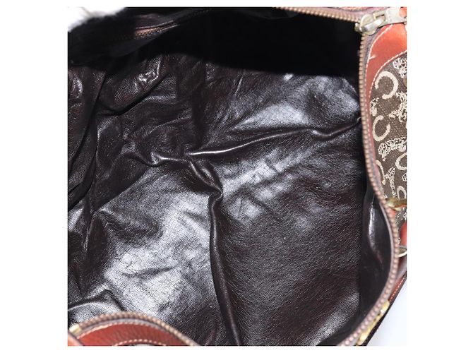 Céline Borsa a mano in tela Macadam C di CELINE con motivo carrozza, marrone e oro, autentica gh1632 - vista 18