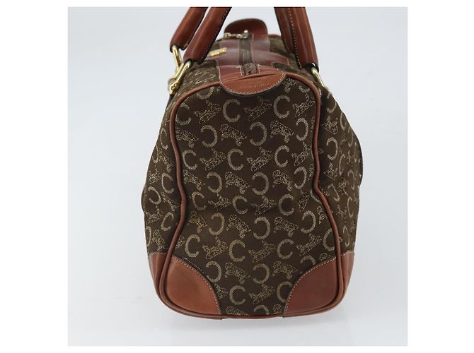 Céline Borsa a mano in tela Macadam C di CELINE con motivo carrozza, marrone e oro, autentica gh1632 - vista 5