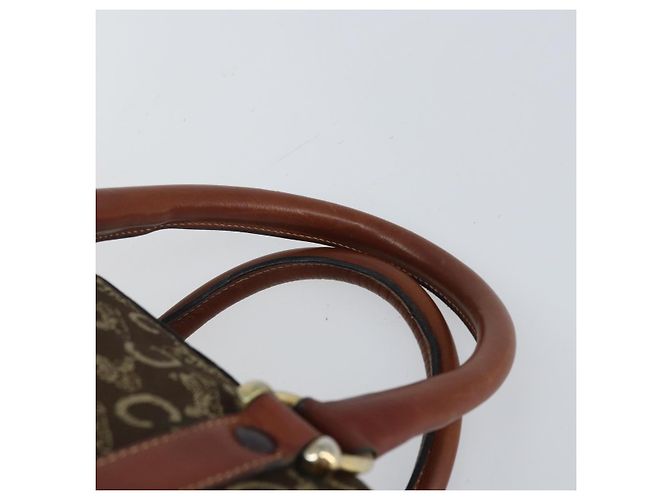Céline Borsa a mano in tela Macadam C di CELINE con motivo carrozza, marrone e oro, autentica gh1632 - vista 8