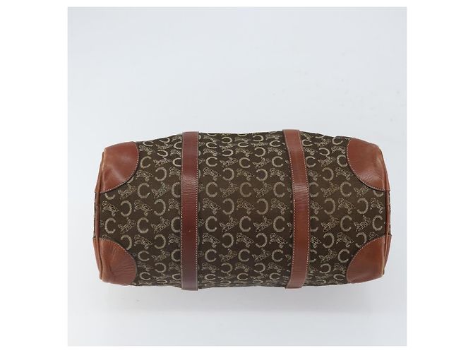 Céline Borsa a mano in tela Macadam C di CELINE con motivo carrozza, marrone e oro, autentica gh1632 - vista 9