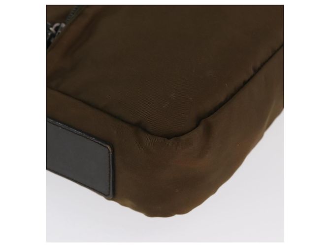 Borsa a Spalla Prada in Nylon Marrone Auth hk3352 - vista 10