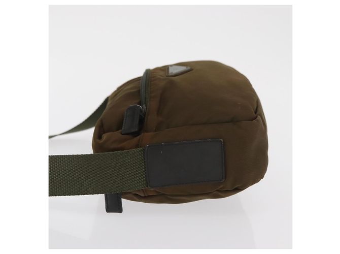 Borsa a Spalla Prada in Nylon Marrone Auth hk3352 - vista 5
