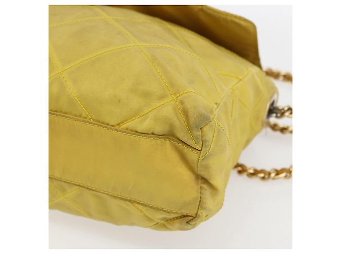 PRADA Borsa a Spalla con Catena Nylon Giallo Oro Auth bs33172 D'oro - vista 10