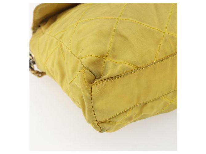 PRADA Borsa a Spalla con Catena Nylon Giallo Oro Auth bs33172 D'oro - vista 11