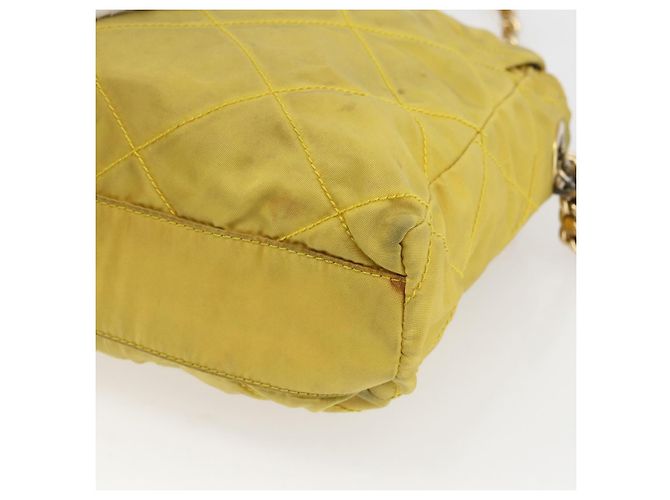 PRADA Borsa a Spalla con Catena Nylon Giallo Oro Auth bs33172 D'oro - vista 12