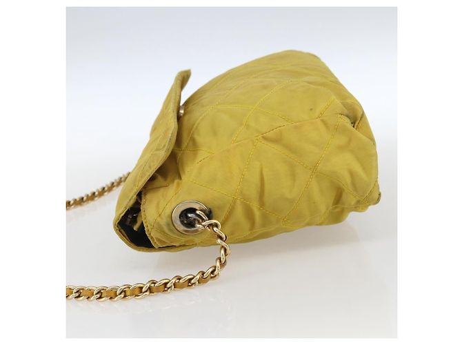 PRADA Borsa a Spalla con Catena Nylon Giallo Oro Auth bs33172 D'oro - vista 4