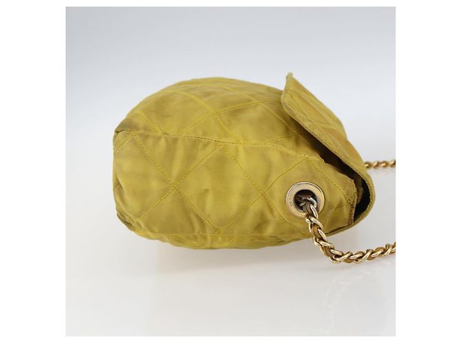 PRADA Borsa a Spalla con Catena Nylon Giallo Oro Auth bs33172 D'oro - vista 5