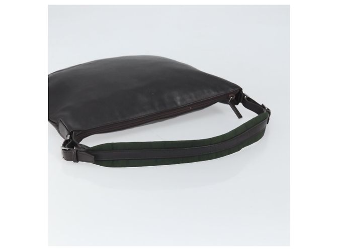 Borsa a Spalla GG Canvas Gucci Nera Argento 001 1206 Auth ep13300 Nero - vista 7