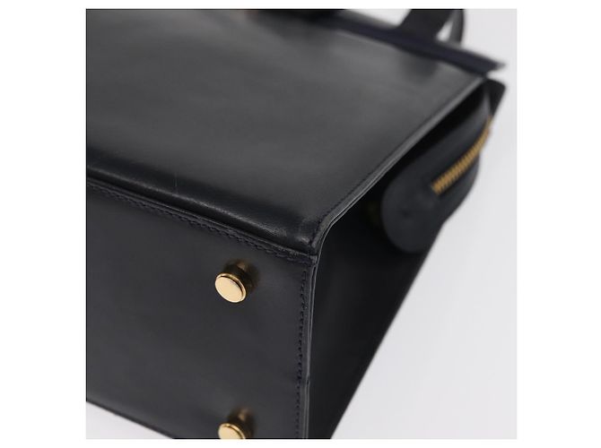 Bolsa de Ombro Vala Ribbon em Couro Azul Marinho e Ouro Auth 170410 da Salvatore Ferragamo Dourado - vista 11