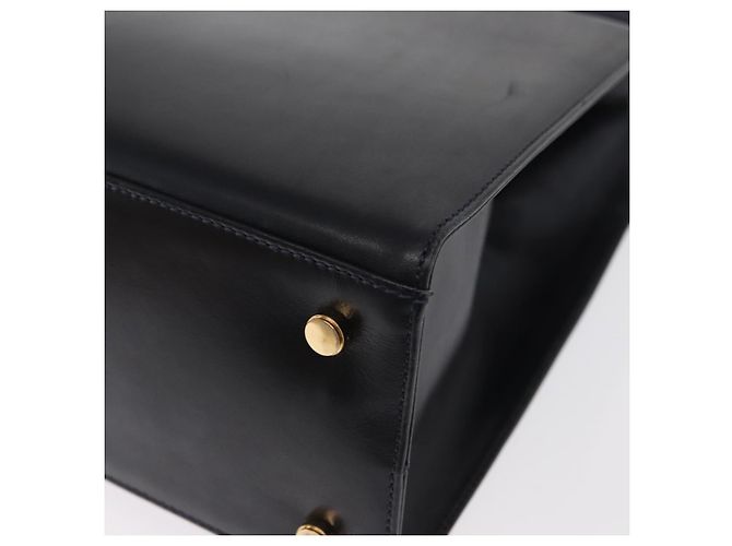 Bolsa de Ombro Vala Ribbon em Couro Azul Marinho e Ouro Auth 170410 da Salvatore Ferragamo Dourado - vista 13