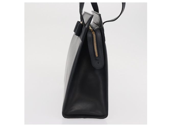 Bolsa de Ombro Vala Ribbon em Couro Azul Marinho e Ouro Auth 170410 da Salvatore Ferragamo Dourado - vista 4